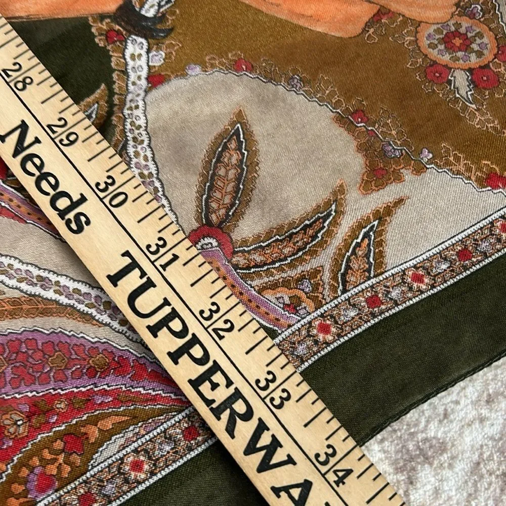 Gim Renoir Exotic Bird Print Scarf 34”x34” made in Italy